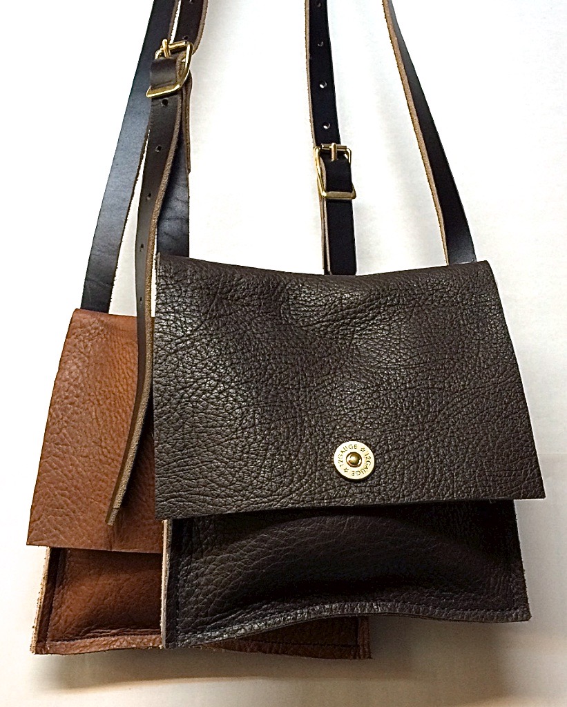 Small pouches in dark brown and tobacco $75